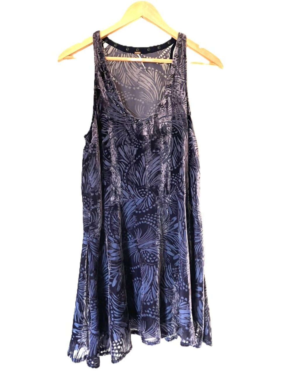 Free People Ellie Velvet Burnout Studded Mini Dress | Size XS